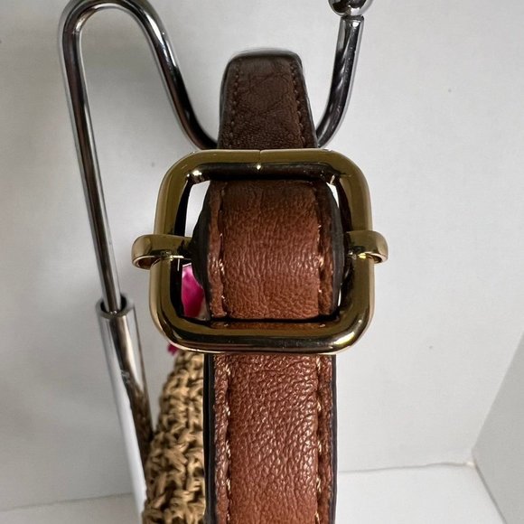 Jessica Simpson Toast Pink St. Pete Straw Crossbody - Picture 7 of 10